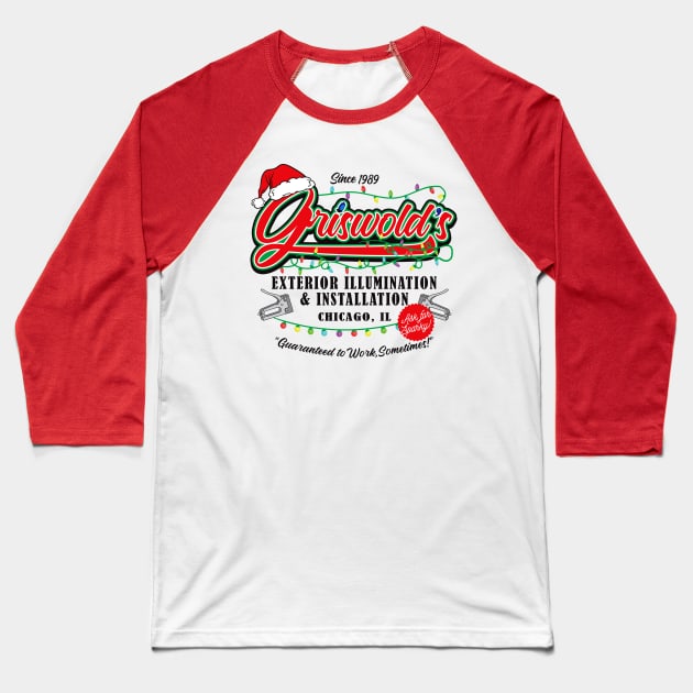 Griswold Illumination Christmas Vacation '89 Baseball T-Shirt by Alema Art